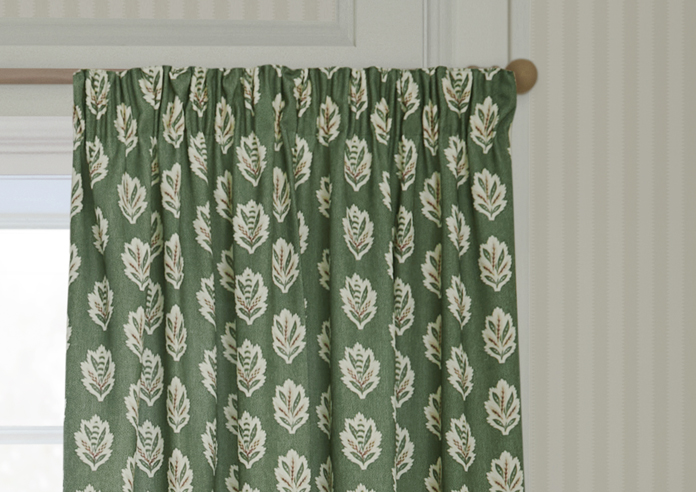 Sessile Leaf Pencil Pleat, Leaf Green - Ready Made Curtains - Image 9